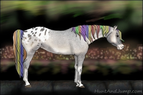 Horse Color:Painted Blue Onyx Varnish Rabicano