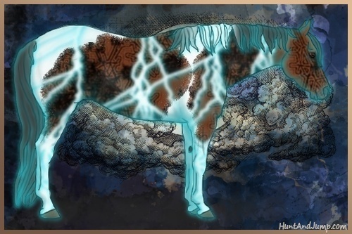 Horse Color:Thunderstruck Bay Ice Sabino Tobiano 