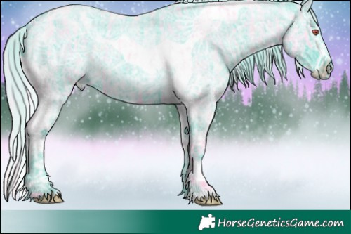 Horse Color:Watercolor Silver Blue Chinchilla Ice Roan Sabino and Watercolor Silver Blue Chinchilla Ice Roan Tobiano