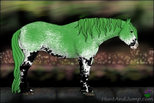 Horse Color:Watercolor White Spotted Black 