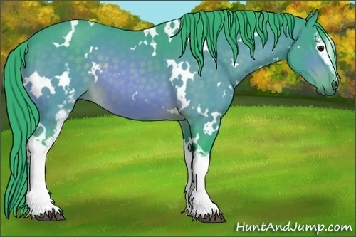 Horse Color:Watercolor White Spotted Brown 