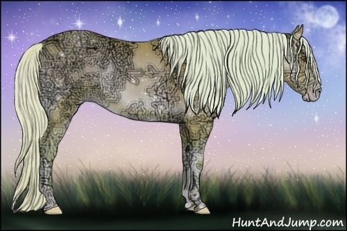 Horse Color:Watercolor Silver Sable Champagne Ice Onyx Rabicano 