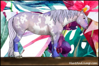 Horse Color:Watercolor White Spotted Silver Brown Dun Rabicano 