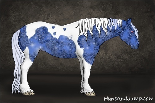 Horse Color:Watercolor Silver Black Chinchilla Ice Tobiano 