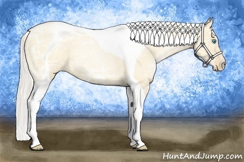 Horse Color:Silver Classic Champagne Ice Roan Pearl Dun Tobiano 