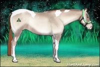 Horse Color:Smoky Blue Onyx Pearl Tobiano Rabicano 