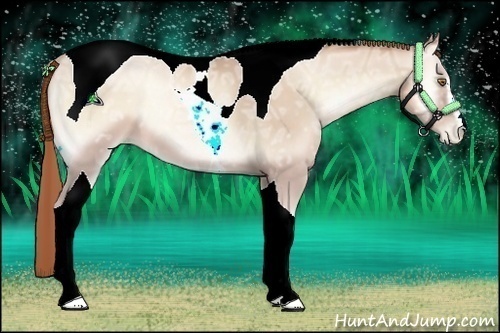 Horse Color:Smoky Blue Onyx Ice Pearl Sabino Tobiano 