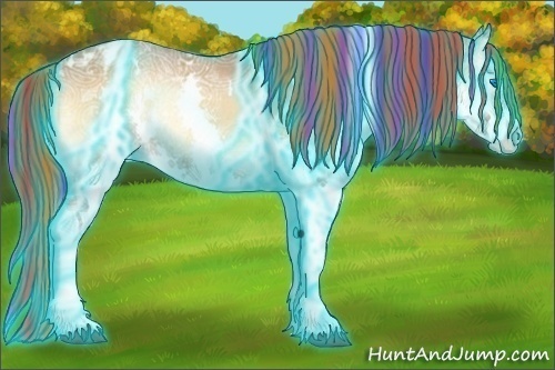Horse Color:Painted Thunderstruck White Spotted Red Onyx Ice Sabino Splash Varnish 