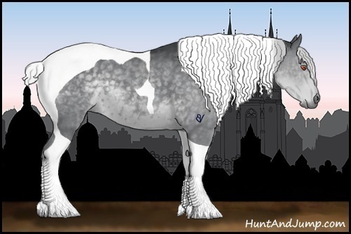 Horse Color:Silver Black Chinchilla Tobiano