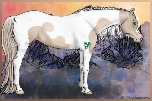Horse Color:Chocolate Palomino Pearl Tobiano Varnish 