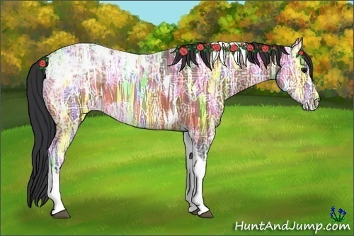 Horse Color:Bay Ice Tobiano 