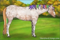 Horse Color:Painted White Spotted Silver Bay Ice Rabicano