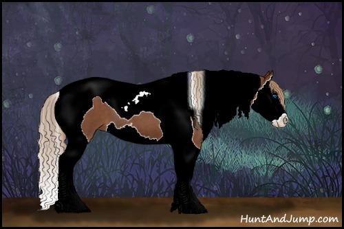 Horse Color:Red Roan Splash Tobiano 