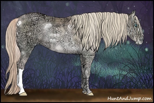 Horse Color:Watercolor Gold Cream Champagne Ice Pearl Onyx Rabicano