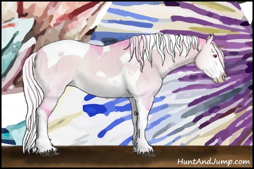 Horse Color:Watercolor Silver Brown Chinchilla Onyx Splash Tobiano Rabicano 
