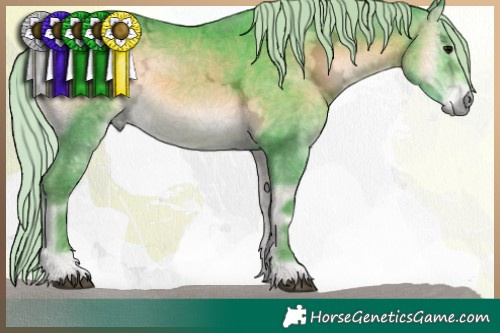 Horse Color:Watercolor Silver Buckskin Ice Onyx Sabino 