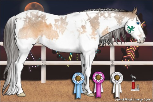 Horse Color:Buckskin Roan Splash Tobiano