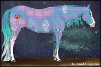 Horse Color:Watercolor Plaid  White Spotted Grullo Chinchilla Sabino Splash 