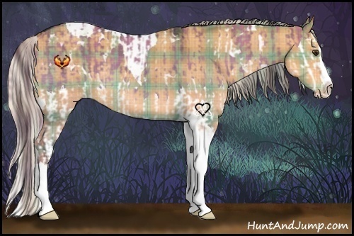 Horse Color:Plaid  White Spotted Grullo Chinchilla Splash  and Plaid  Silver Grullo Chinchilla Sabino Splash Tobiano 