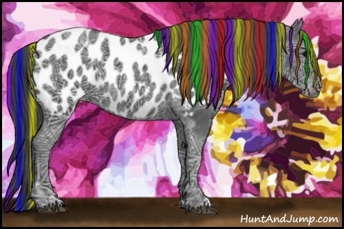 Horse Color:Painted Black Ice Appaloosa 