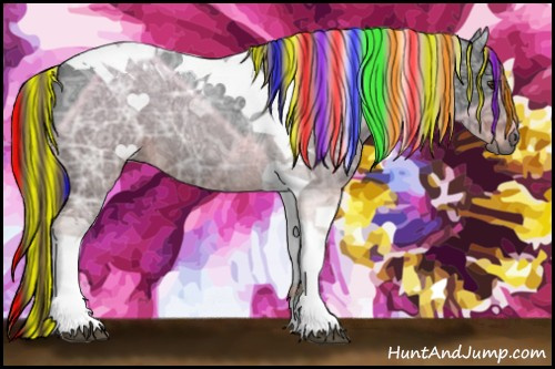 Horse Color:Gray Painted Liver Red Ice Roan Tobiano 