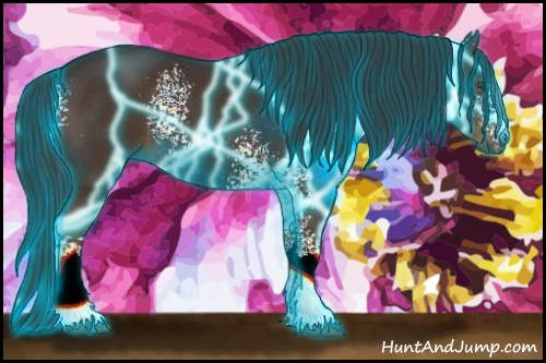 Horse Color:Gray Thunderstruck White Spotted Liver Chestnut Rabicano