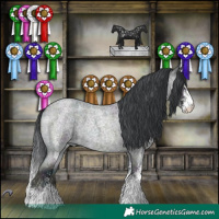 Horse Color:White Spotted Midnight Brown Chinchilla Roan Onyx 