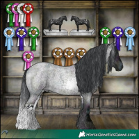 Horse Color:White Spotted Midnight Brown Chinchilla Roan Onyx 