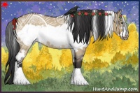 Horse Color:White Spotted Bay Roan Dun Frame