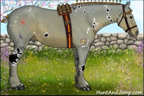 Horse Color:Watercolor White Spotted Silver Black Rabicano 