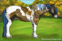 Horse Color:Painted Blue Onyx Ice Tobiano Varnish 