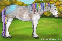 Horse Color:Painted White Spotted Silver Brown Ice Sabino 