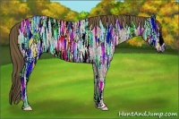 Horse Color:Plaid Liver Red Ice Roan Rabicano