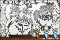 Horse Color:White Spotted Chocolate Silver Grullo Chinchilla Ice Splash Tobiano 