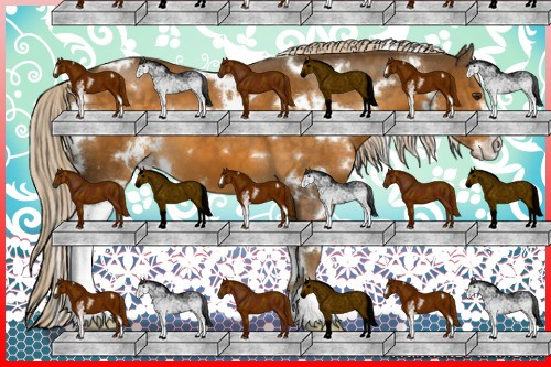 Horse Color:White Spotted Chocolate Palomino Sabino 