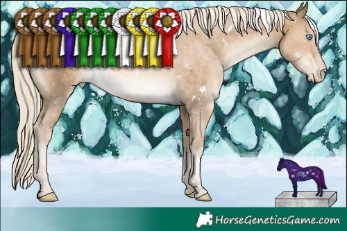 Horse Color:White Spotted Chocolate Palomino Pearl 