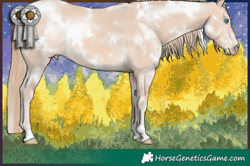 Horse Color:White Spotted Chocolate Perlino 