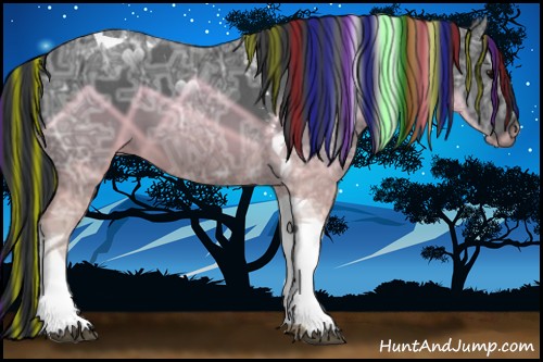 Horse Color:Painted Black Ice Tobiano