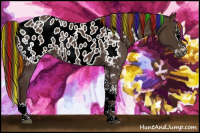 Horse Color:Gray Painted White Spotted Chestnut Splash Blanket Rabicano 