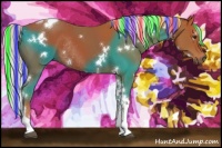Horse Color:Painted White Spotted Silver Bay Tobiano Rabicano
