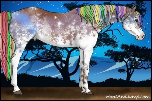 Horse Color:Painted White Spotted Chestnut Rabicano 