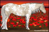 Horse Color:White Spotted Chocolate Palomino Pearl 