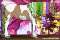 Horse Color:Painted Red Dun Tobiano Frame