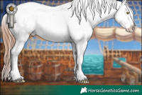 Horse Color:White Spotted Sable Champagne Near Fewspot  and Sable Champagne Sabino Near Fewspot 
