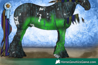 Horse Color:Painted Watercolor Black and Gray White Spotted Black