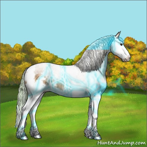 Horse Color:Thunderstruck Watercolor White Spotted Chestnut Ice Splash