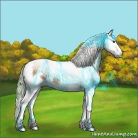 Horse Color:Thunderstruck Watercolor White Spotted Chestnut Ice Splash