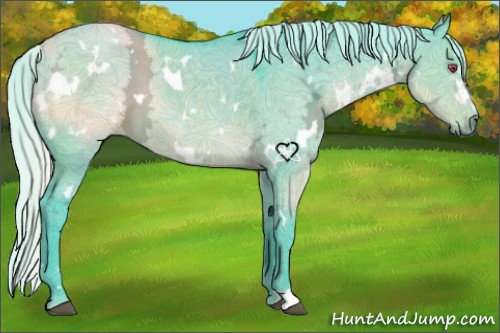 Horse Color:Watercolor White Spotted Silver Grullo Chinchilla Ice