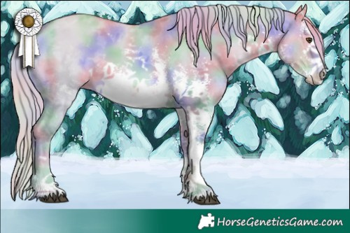 Horse Color:Nacre Watercolor White Spotted Palomino Dun Sabino Splash