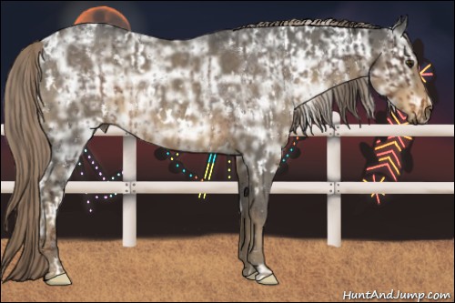 Horse Color:White Spotted Liver Chestnut Ice Rabicano  and White Spotted Chocolate Palomino Ice 